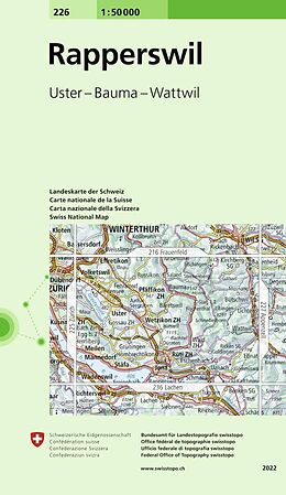 gefaltete (Land)Karte 226 Rapperswil von 