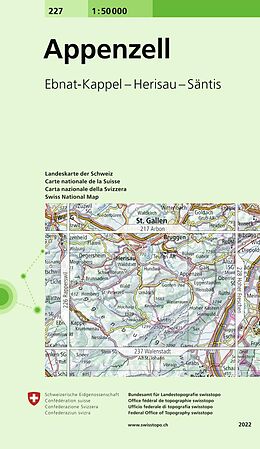gefaltete (Land)Karte 227 Appenzell von 