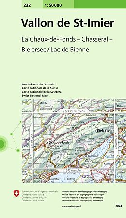 gefaltete (Land)Karte 232 Vallon de St-Imier von 