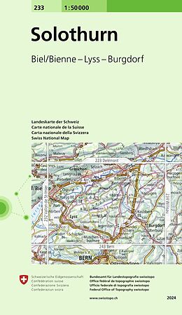 gefaltete (Land)Karte 233 Solothurn von Bundesamt für Landestopografie swisstopo