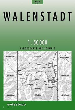 gefaltete (Land)Karte 237 Walenstadt von 