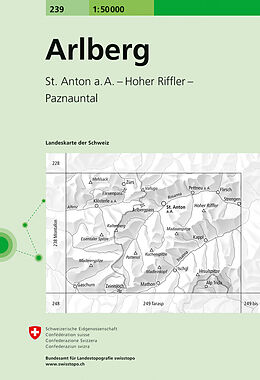 gefaltete (Land)Karte 239 Arlberg von 