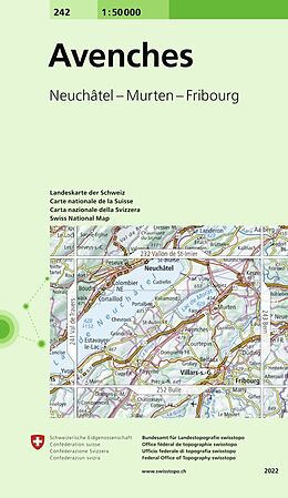 gefaltete (Land)Karte 242 Avenches von 