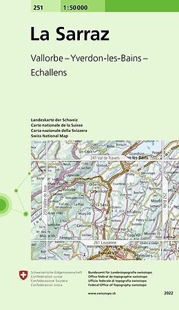 gefaltete (Land)Karte 251 La Sarraz von Bundesamt für Landestopografie swisstopo