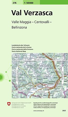 gefaltete (Land)Karte 276 Val Verzasca von Bundesamt für Landestopografie swisstopo