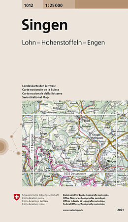 gefaltete (Land)Karte 1012 Singen von Bundesamt für Landestopografie swisstopo