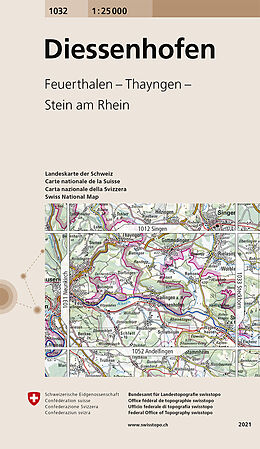 gefaltete (Land)Karte 1032 Diessenhofen von 