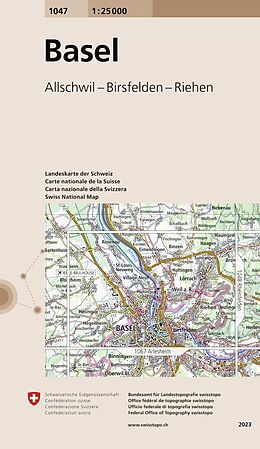 gefaltete (Land)Karte 1047 Basel von 