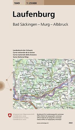 gefaltete (Land)Karte 1049 Laufenburg von 