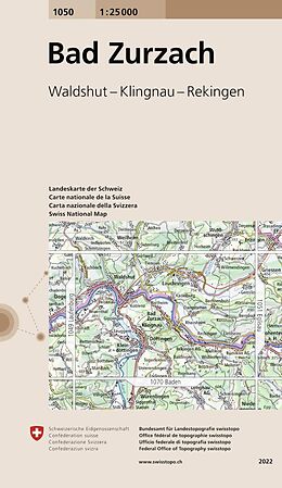 gefaltete (Land)Karte 1050 Bad Zurzach von 