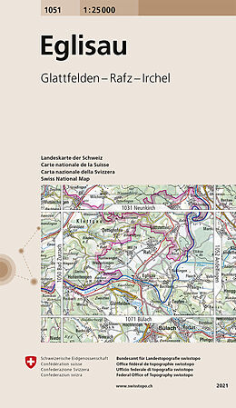 gefaltete (Land)Karte 1051 Eglisau von 