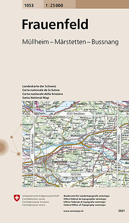 gefaltete (Land)Karte 1053 Frauenfeld von Bundesamt für Landestopografie swisstopo