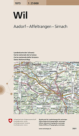 gefaltete (Land)Karte 1073 Wil von Bundesamt für Landestopografie swisstopo