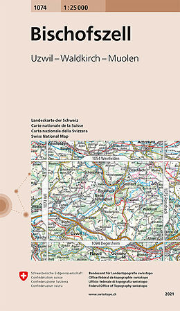 gefaltete (Land)Karte 1074 Bischofszell von Bundesamt für Landestopografie swisstopo