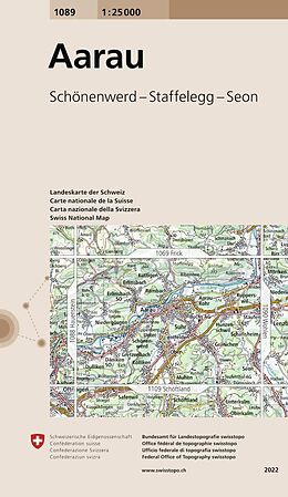 gefaltete (Land)Karte 1089 Aarau von Bundesamt für Landestopografie swisstopo