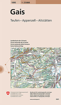 gefaltete (Land)Karte 1095 Gais von Bundesamt für Landestopografie swisstopo