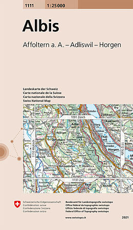 gefaltete (Land)Karte 1111 Albis von 