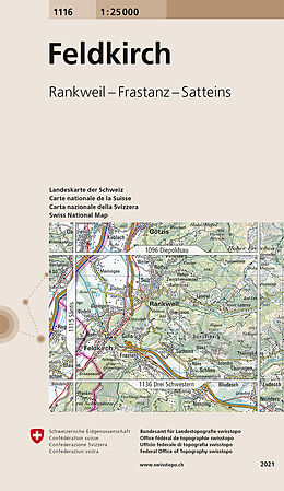 gefaltete (Land)Karte 1116 Feldkirch von 