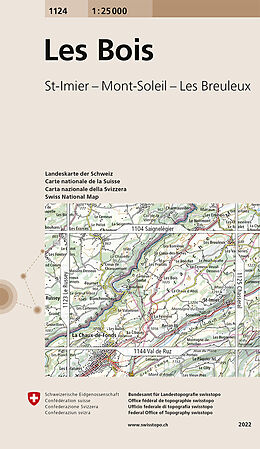 gefaltete (Land)Karte 1124 Les Bois von 