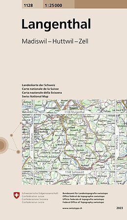 gefaltete (Land)Karte 1128 Langenthal von 