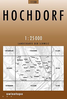 gefaltete (Land)Karte 1130 Hochdorf von 