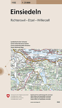 gefaltete (Land)Karte 1132 Einsiedeln von 