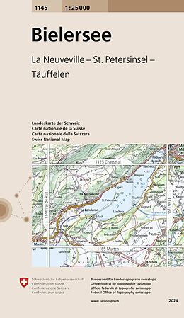 gefaltete (Land)Karte 1145 Bielersee von 
