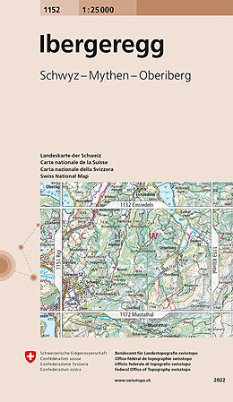 gefaltete (Land)Karte 1152 Ibergeregg von Bundesamt für Landestopografie swisstopo