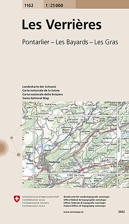 gefaltete (Land)Karte 1162 Les Verrières von 