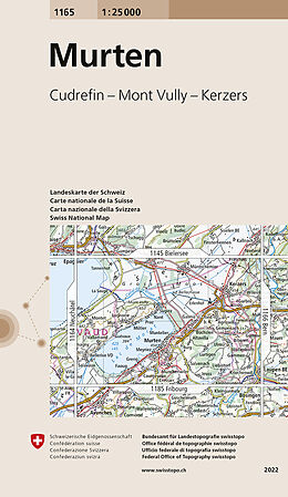 gefaltete (Land)Karte 1165 Murten von 