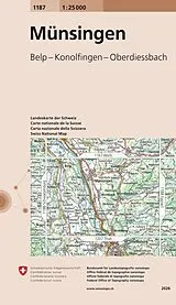 gefaltete (Land)Karte 1187 Münsingen von 