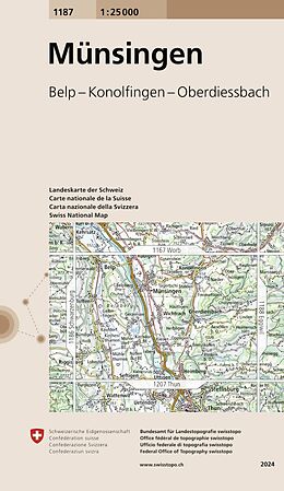 gefaltete (Land)Karte 1187 Münsingen von 