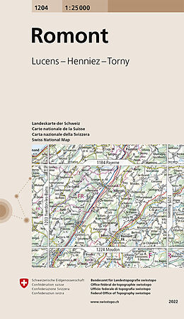 gefaltete (Land)Karte 1204 Romont von 