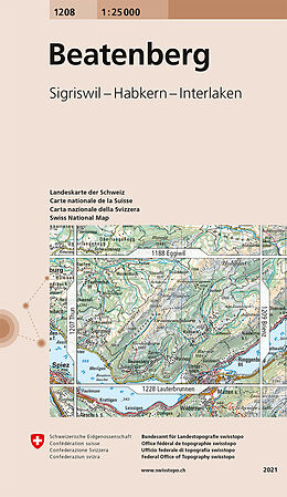gefaltete (Land)Karte 1208 Beatenberg von 