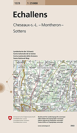 Carte (de géographie) pliée Echallens 25000 de Bundesamt für Landestopografie swisstopo