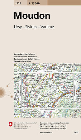(Land)Karte 1224 Moudon von 