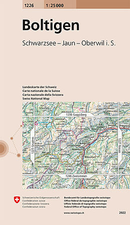 gefaltete (Land)Karte 1226 Boltigen von Bundesamt für Landestopografie swisstopo