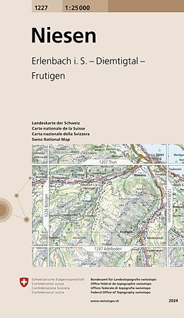 gefaltete (Land)Karte 1227 Niesen von Bundesamt für Landestopografie swisstopo