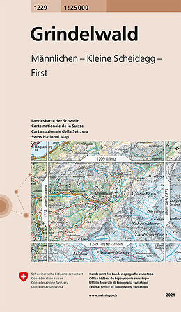 gefaltete (Land)Karte 1229 Grindelwald von 