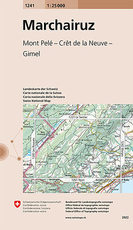 gefaltete (Land)Karte 1241 Marchairuz von Bundesamt für Landestopografie swisstopo