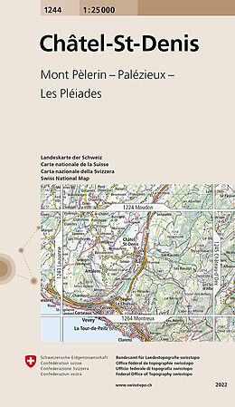 gefaltete (Land)Karte 1244 Châtel-St-Denis von Bundesamt für Landestopografie swisstopo