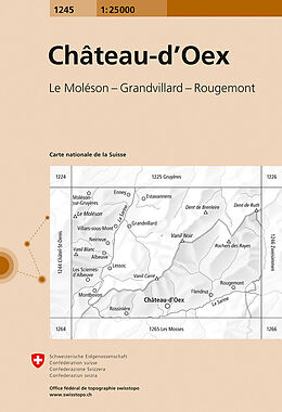 gefaltete (Land)Karte 1245 Château-d'Oex von Bundesamt für Landestopografie swisstopo