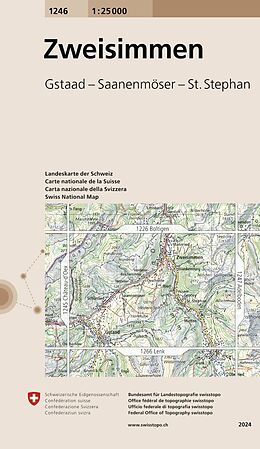 gefaltete (Land)Karte 1246 Zweisimmen von Bundesamt für Landestopografie swisstopo