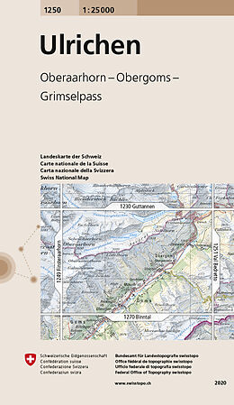 gefaltete (Land)Karte 1250 Ulrichen von 