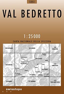 gefaltete (Land)Karte 1251 Val Bedretto von 