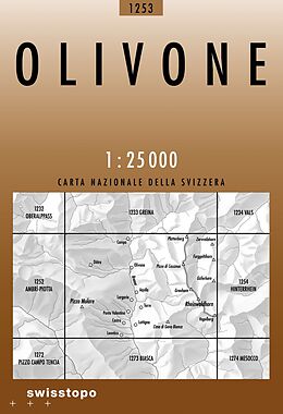 gefaltete (Land)Karte 1253 Olivone von Bundesamt für Landestopografie swisstopo