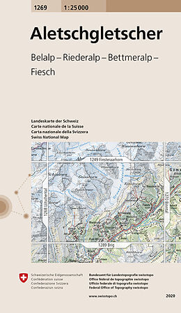 gefaltete (Land)Karte 1269 Aletschgletscher von Bundesamt für Landestopografie swisstopo