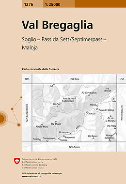 gefaltete (Land)Karte 1276 Val Bregaglia von Bundesamt für Landestopografie swisstopo