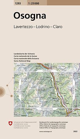 gefaltete (Land)Karte 1293 Osogna von Bundesamt für Landestopografie swisstopo