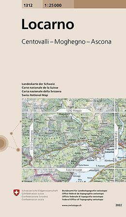 gefaltete (Land)Karte 1312 Locarno von Bundesamt für Landestopografie swisstopo
